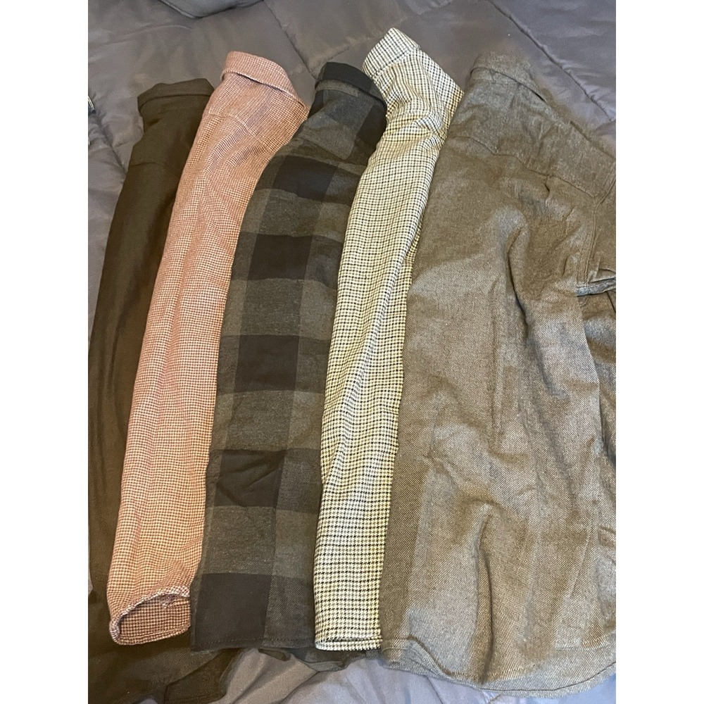 Old Navy Men's Shirt Lot (5) Sz Medium Long Sleeve Button-Up Casual Multi Color